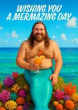 Funny Birthday Card - Mermaid - Merman created by AbiGoLucky