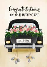 Classic Wedding Card - Car - Mr & Mrs created by Jane Beljo