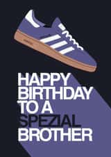 Fun Adidas Spezial Birthday Card - Happy Birthday To A Spezial Brother created by Hello Sausage