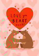 Cute Valentine's Day Card - I Love You Beary Much created by Nicola Watson