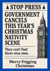 Funny Goverment Christmas Card created by The Awkward Card Company 