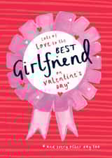 Heartfelt Valentine's Day Card - Best Girlfriend - Rosette created by Bow & Bell