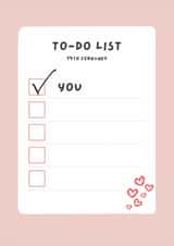 Saucy rude to do list valentines card created by thekhedit