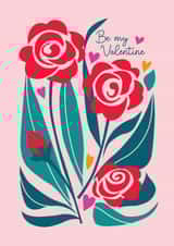 Arty Valentine's Day Card - Be My Valentine - Roses created by Happy Street