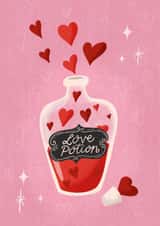 Cute Valentine's Day/Anniversary Card - Love Potion - Hearts created by Silky Rose Design