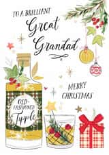 Traditional Christmas Card - For Great Grandad - Festive Tipple created by Katie Phythian Design