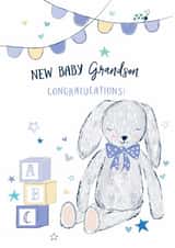 Cute New Baby Card - Grandson - Teddy Bear created by Katie Phythian Design