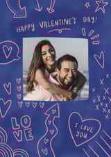 Personalised Valentines Day Photo Card created by Josie Gledhill - Cute Valentine's Day Card - Love Doodles