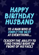 Funny Birthday Card - For Husband - Simply The Best created by Blush & Blossom