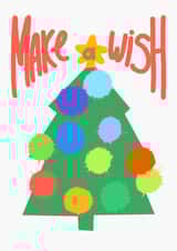 Minimalist New Year Christmas tree card, cute design, nice color created by Alenkeit 