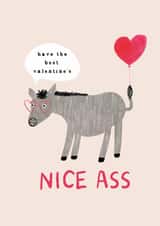 Cheeky Valentine's Day Card - Nice Ass - Donkey created by Holly Fox