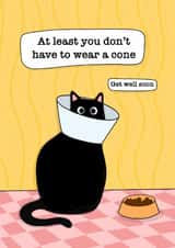 Funny get well soon card - cat with wearing a cone created by Deadpixel