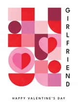 Arty Valentine's Day Card - For Girlfriend - Heart Pattern created by Lemon and Sugar 