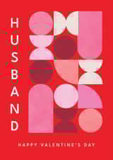 Arty Valentine's Day Card - For Husband - Bauhaus Pattern created by Lemon and Sugar 