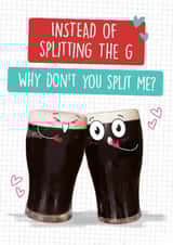 Funny Valentine's Day Card -  Guinness - Split The G... created by Quitting Hollywood