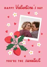 Personalised Valentines Day Photo Card created by Lemon and Sugar  - Pretty Valentine's Day Card - Strawberries - You're The Sweetest