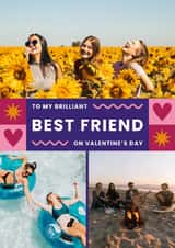 Personalised Valentines Day Photo Card created by Joanne Hawker - Classic Valentine's Day Card - Brilliant Best Friend - Galentine's Day