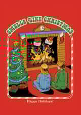 Funny Christmas Card - Smells Like Christmas - Santa's Burning Boots created by Ohh Deer