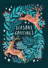 Classic Christmas Card - Seasons Greetings - Reindeer created by Ohh Deer