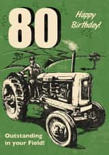 Classic Birthday Card - 80th - Tractor created by Rocket68