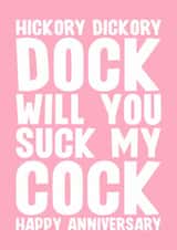 Naughty Anniversary Card - For Her - Hickory Dickory Dock created by Blind Faith