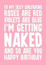 Cheeky Birthday Card - For Girlfriend - Let's Get Naked created by Blind Faith