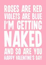 Cheeky Valentine's Day Card - For Her - Let's Get Naked created by Blind Faith