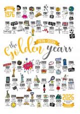 Cute Anniversary Card - 50th Golden Wedding - Life Events created by Eskimo Kiss Designs