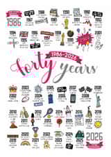 Cute Anniversary Card - 40th Ruby Wedding - Life Events created by Eskimo Kiss Designs