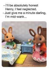 Rude Anniversary Card – Partner Birthday – Mid-Wank Neglect created by Brainbox Candy