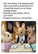 Funny Anniversary Card – Fine Dining - Foodie Humour created by Brainbox Candy