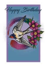 Wildlife birthday card for someone special - pretty swift and flowers created by Kayleigh Hughes