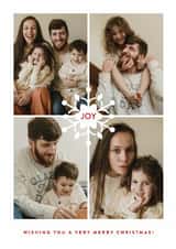 Personalised Christmas Photo Card created by Olivia Raufman Design - Classic Christmas Card – Minimalist Snowflake – Joy