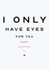 Eye Chart Valentine's Day Card - Have you got 20/20 vision? created by JH Designs