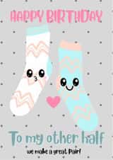 Cute Happy Birthday Card - My Other Half created by Tori Sturgess