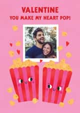 Personalised Valentines Day Photo Card created by Lemon and Sugar  - Cute Valentine's Day Card - Popcorn