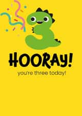 Fun Dino Age 3- 3rd Birthday Card created by Pango Productions