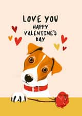Cute Valentine's Day Card - Jack Russell Terrier created by Diva Doodle Designs