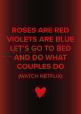 Funny Valentine's Day Card - What Couples Do - Netflix created by size3art