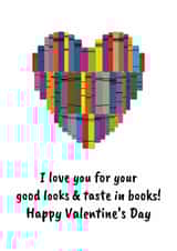Funny Valentine's Day Card - Books - Good Looks created by size3art