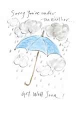 Traditional Get Well Card - Under The Weather - Umbrella created by Gabrielle Solly Illustration