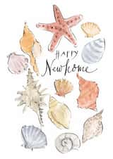 Classic New Home Card - Shells - Calligraphy created by Gabrielle Solly Illustration