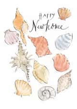 Classic New Home Card - Shells - Calligraphy created by Gabrielle Solly Illustration