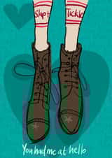 VALCOMP Valentine/ anniversary/ cheeky Slap & Tickle card - you had me at Hello created by Higgledy Ink Illustration