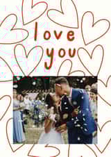 Personalised Valentines Day Photo Card created by Sea & Tea - Classic Valentine's Day/Anniversary Card - Hearts - Love You