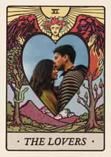 Personalised Valentines Day Photo Card created by Sydney Jo Designs - Arty Valentine's Day Card - The Lovers - Tarot Card