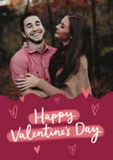 Personalised Valentines Day Photo Card created by Sydney Jo Designs - Classic Valentine's Day Card - Hand Drawn Hearts