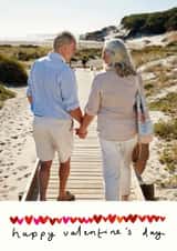 Personalised Valentines Day Photo Card created by Chloe Turner - Classic Valentine's Day Card - Row Of Hearts
