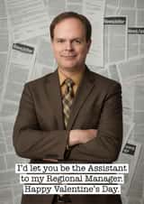 Funny Valentine's Day Card - The Office - Dwight Schrute created by Pink Peach Cards