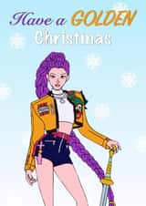 K-Pop Demon Hunters - HUNTR/X - Rumi - Have A Golden Christmas Card created by Anastazia